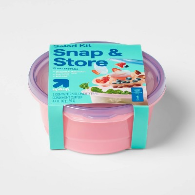 Round Food Storage Container with Tray and Condiment - 47oz - up&up™