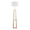 LumiSource Cosmo Shelf Contemporary/Glam Floor Lamp in White Marble and Gold Metal with White Linen Shade: Elegant Design, UL Listed, 60W - 4 of 4