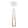 LumiSource Cosmo Shelf Contemporary/Glam Floor Lamp in White Marble and Gold Metal with White Linen Shade: Elegant Design, UL Listed, 60W - image 4 of 4