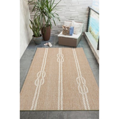 Capri Coastal Hand-Tufted Round Indoor/Outdoor Beige Rug