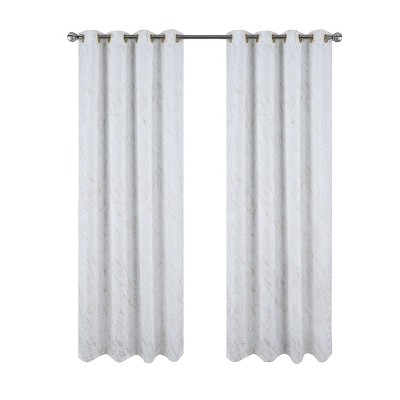RT Designers Collection Heidi Halo Foil Blackout Polyester Window Curtain Grommet Panel 52" x 84" White