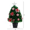 Nearly Natural 24-in Pre-Lit Fiber Optic Artificial Christmas Tree with Ornaments, Poinsettia and Star Topper - 2 of 4