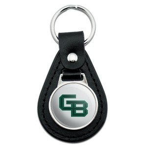 University of Wisconsin Green Bay Secondary Logo Black Leather Keychain - 1 of 4