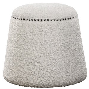 Uttermost Gumdrop Compact White Ottoman for Living Room or Bedroom - 1 of 4