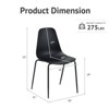 COLAMY Outdoor Dining Chairs, Patio Chairs, Plastic chair with Metal Legs for Garden-Set of 4-Black - 2 of 4