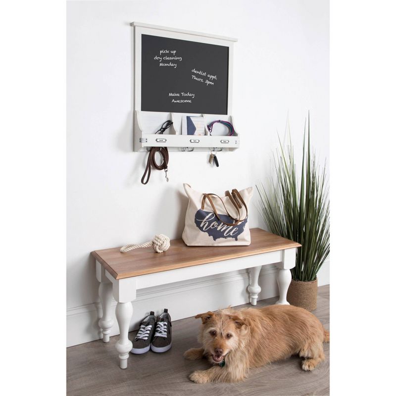 24&#34; x 24&#34; Stallard Wood Wall Chalkboard with Hooks White - Kate and Laurel, 5 of 6