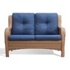 Buenhomino Outdoor Patio Couch Wicker Sofa Loveseat- 2 Seater Rattan Sofa for Outside Patio Garden with Deep Seating and Olefin Cushions - 2 of 4
