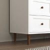 MAYEERTY Storage Cabinet White MDF Display with Glass Doors Adjustable Shelves Freestanding Cupboard for Kitchen Living Room - 4 of 4