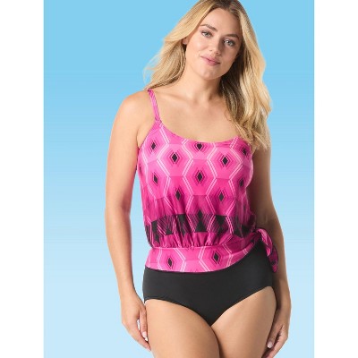 Gabar Two Piece Blouson Tankini Set