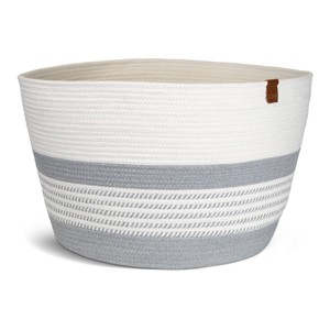 CleverMade XL Rope Basket Stone Gray - 1 of 4