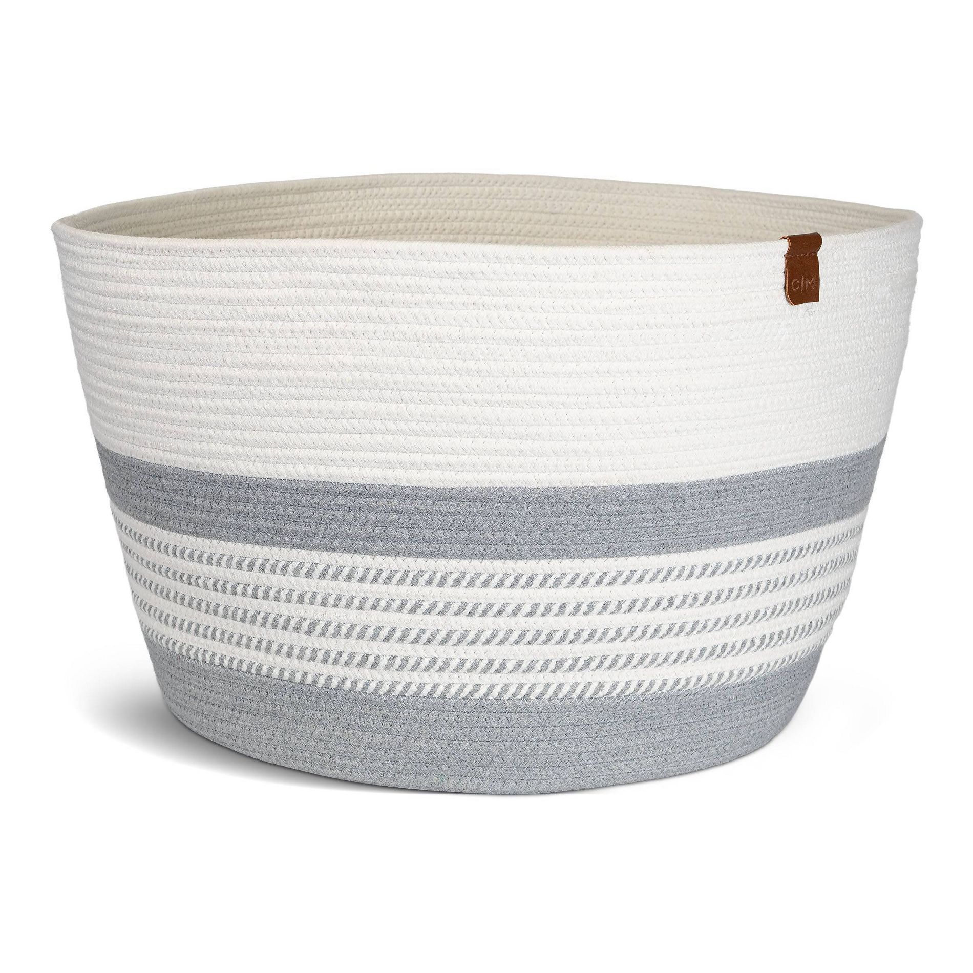CleverMade XL Rope Basket Stone Gray
