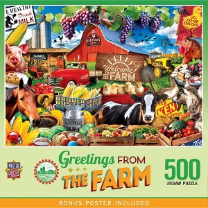 MasterPieces 500 Piece Jigsaw Puzzle - Greetings From the Farm - 15"x21" - 1 of 4