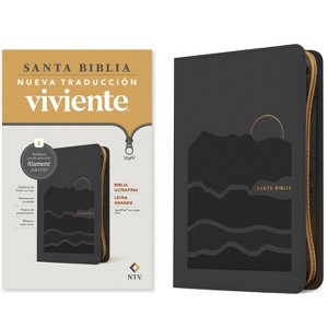Biblia Ultrafina Ntv, Letra Grande de Zíper Con Filament (Sentipiel, Gris, Letra Roja) - (Leather Bound) - 1 of 1