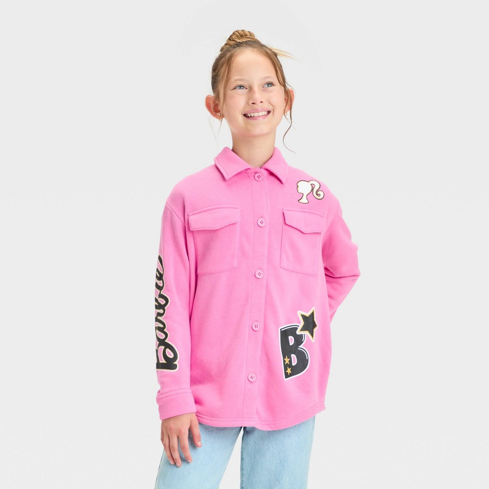 Girls' Barbie Shacket - Pink L Plus