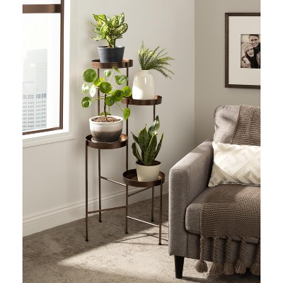 Bronze 4-Tier Modern Metal Plant Stand