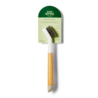 EVERSPROUT Grout Cleaning Brush Scrubber, Stiff V-Shaped Scrub Bristles  Built for Corners & Tough Grime, Swivel Scrub Brush & Grout Cleaner for