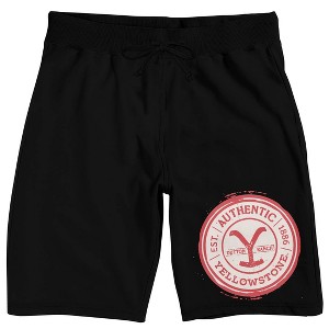Yellowstone Yellowstone Ranch Brand Logo Men's Black Graphic Sleep Shorts - 1 of 4