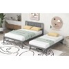 Full Bed with Adjustable Trundle - Gray - 2 of 3
