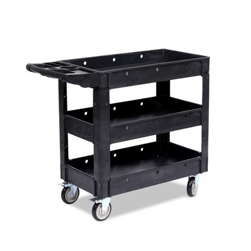 Utility Service Cart, 550LBS Heavy Duty PP Rolling Utility Cart with 360° Swivel Wheels, Large Shelf, Storage Handle - image 1 of 4