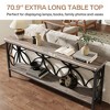 Lirago 70.9" 2 Tier Console Table Industrial Narrow Sofa Table Behind Couch Vintage Wood Metal Frame Entryway Storage Shelf Gray - 4 of 4