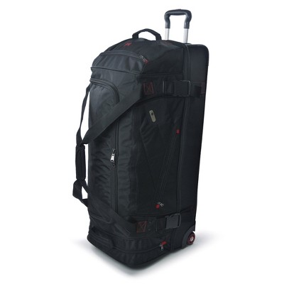 Black 37 Inch Rolling Deployment Bag With Retractable Handle