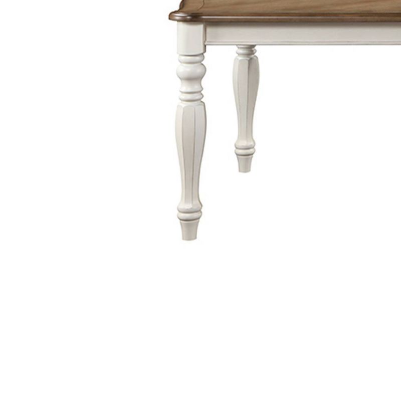 108&#34; Florian Dining Tables Oak and Antique White Finish - Acme Furniture, 6 of 11