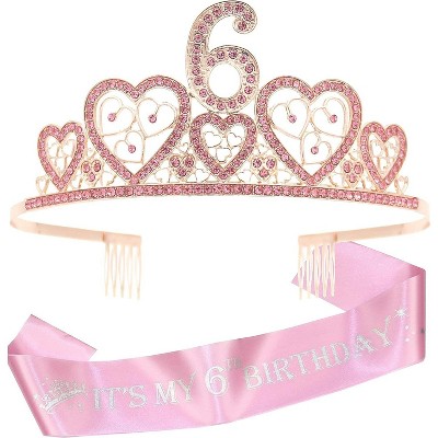 Verymerrymakering 6th Birthday Sash And Tiara For Girls - Pink : Target