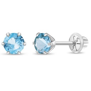 Girl's Classic Solitaire Screw Back 14k Gold Earrings - In Season Jewelry - 1 of 4