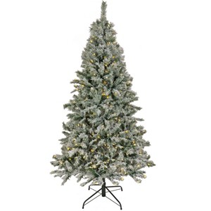 9 ft Snowy Harwich Hinged Artificial Christmas Tree with 700 Warm White LED Lights & Caps+ PowerConnect™ System - 1 of 4
