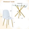 5-Piece Dining Set with Round Tempered Glass Table and 4 Armless Chairs - 4 of 4