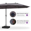 PURPLE LEAF 13ft Patio Market Umbrella and Base Double-Sided Rectangle Outdoor Table Sun Umbrellas with Crank - 4 of 4