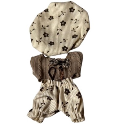 Doll Clothes Superstore Three-Piece Outfit for 17.5cm Labubu Dolls – Shirt, Pants & Matching Hat
