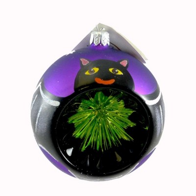 Laved Italian Ornaments 3.5 Inch Bat Purple Ball Halloween Tree Ornament , Halloween Reflector (PC)