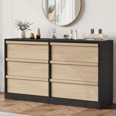 Jojoka Dresser for Bedroom,54" Wide Modern Double Dresser Organizer with Large Storage