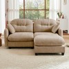 74" Beige Cloud Sectional L-Shaped Couch With Ottoman Soft Chenille Fabric High-Density Foam for Living Rooms - 2 of 4