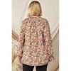 Women's Ruffle Detail V Neckline Blouse - entro - 2 of 4