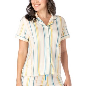 Hello Mello Women's Carried Away Lounge Short Sleeve Shirts Pajama Tops - 1 of 3
