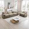 Mid-Century Modern 2-Piece Sofa Set, One 3-Seater and One Single Seat with Arm and Throw Pillows for Living Room - 3 of 4