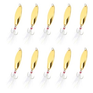 Unique Bargains Treble Hooks Metal Spinner Fishing Spoons for Freshwater Saltwater Salmon 10 Pcs - 1 of 4