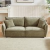 Modern 3-Seater + 3-Seater Linen Fabric Sofa Set with Wooden Frame and 4 Pillows - 4 of 4