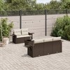 vidaXL 6 Piece Patio Sofa Set with Cushions Brown and Cream Poly Rattan - 2 of 4