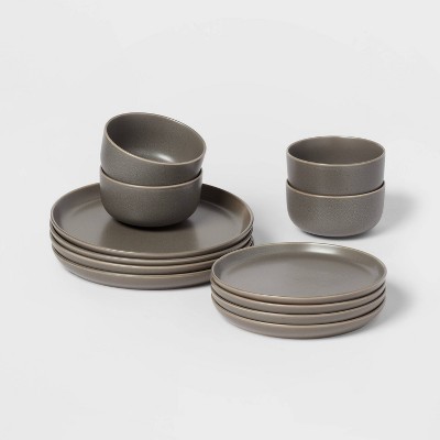 12pc Stoneware Tilley Dinnerware Set Bronze - Threshold&#8482;