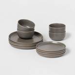 12pc Stoneware Tilley Dinnerware Set Bronze - Threshold™
