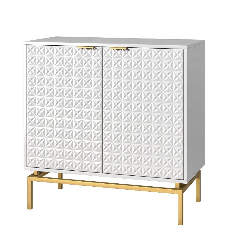 VolkardÊ Mid-century Storage Cabinet 32"Tall+2-Door Accent Cabinet with Metal Hardware  |KARAT HOME, 1 of 11