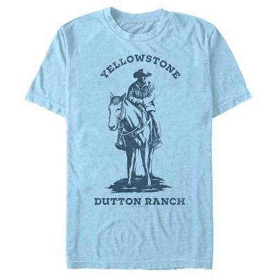 Men's Yellowstone Blue John Dutton Riding Horse On Ranch T-shirt : Target