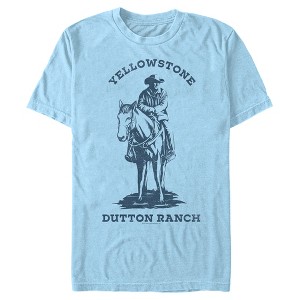 Men's Yellowstone Blue John Dutton Riding Horse on Ranch T-Shirt - 1 of 4