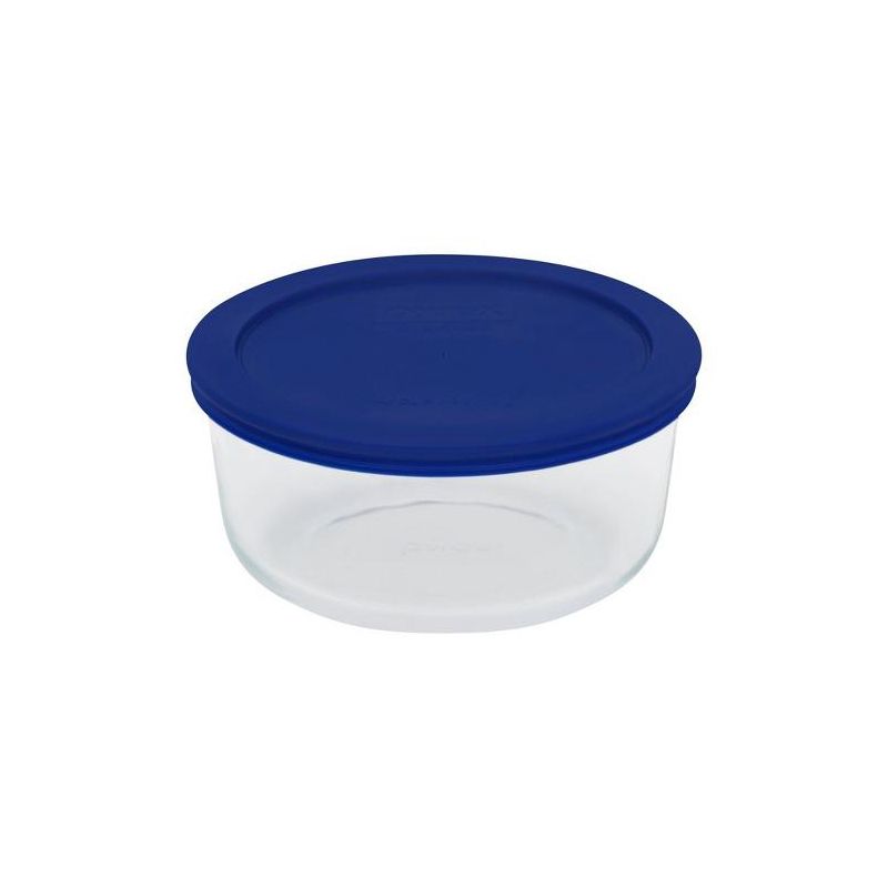 Pyrex Blue Storage 2 Cup Round Dish, Clear Lid, Pack of 4 Containers, 3 of 5