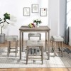 5-Piece Bar Height Dining Set with Bar Table and Ergonomic Stools - 3 of 4