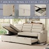 NicBex Couches for Living Room 83.8" Convertible Sleeper Combo Sofa Bed Upholstered Pullout Sofa with Storage Recliner and Cup Holder - 3 of 4