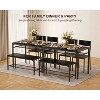 Dining Table Set for 4, 4 Pieces Dining Table Set for Home, Table and Bench wth Storage Rack, Dinner Table Set with Metal Frame - 2 of 4